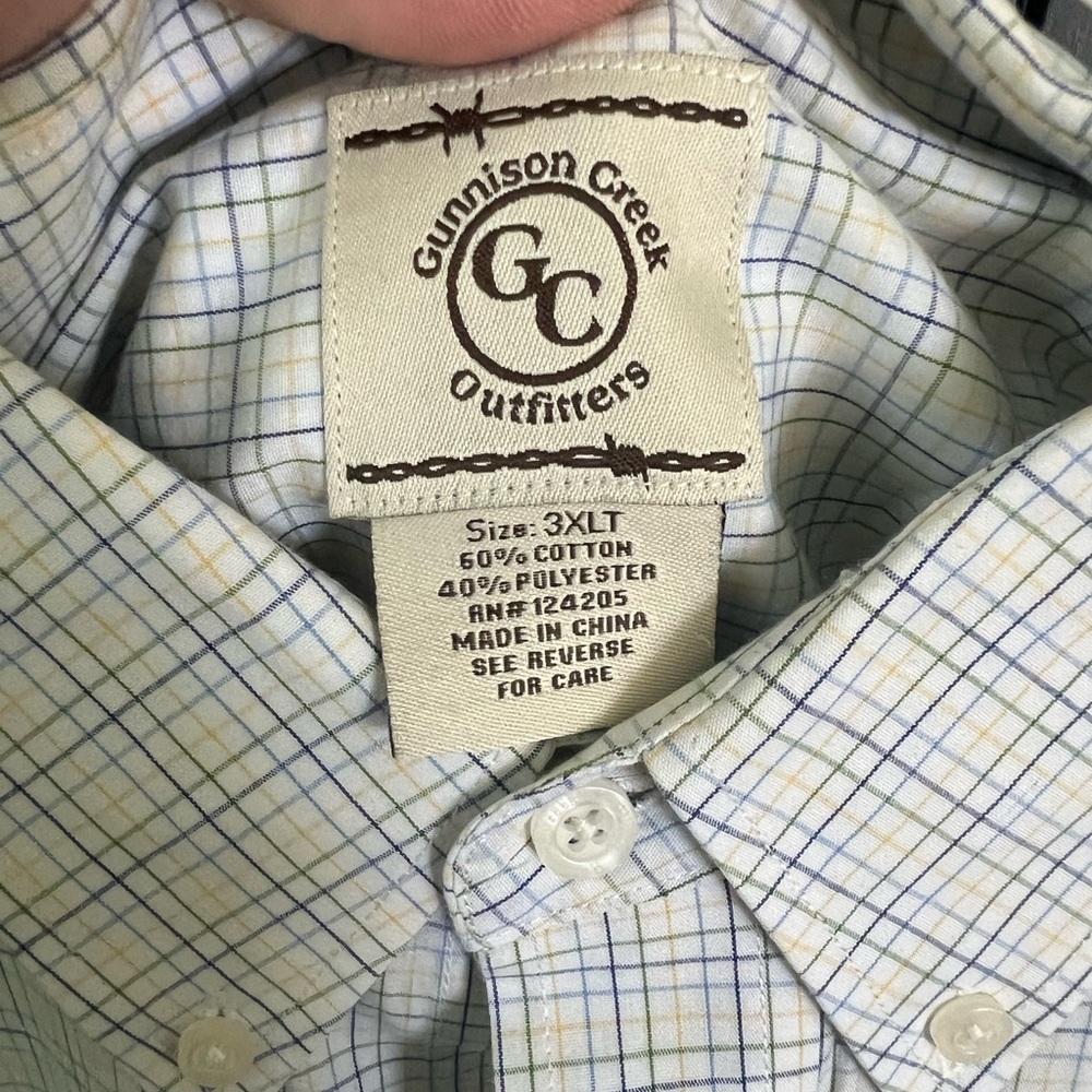 Men's Plaid Shirt - Blue and White